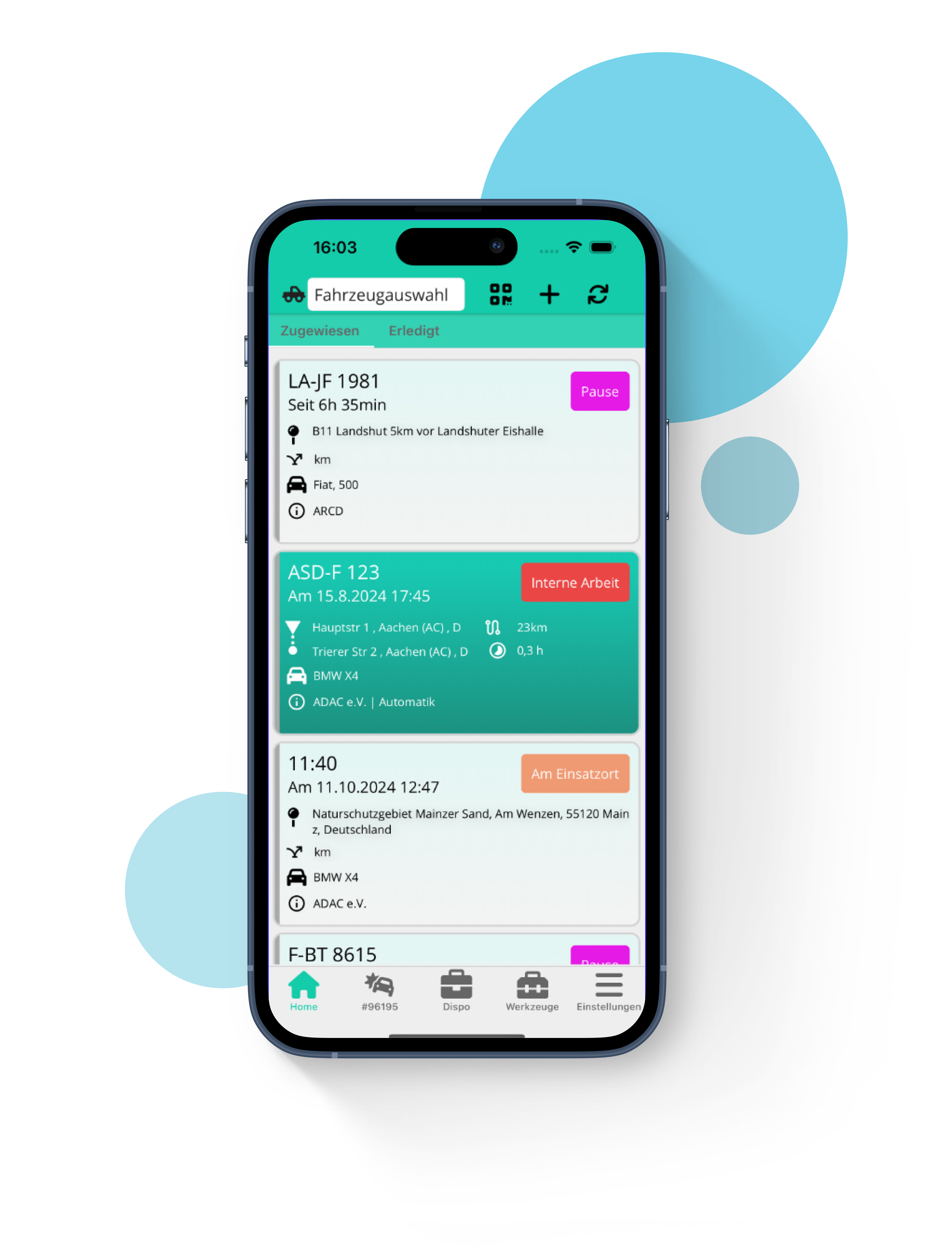 ET:Driver App auf einem Smartphone